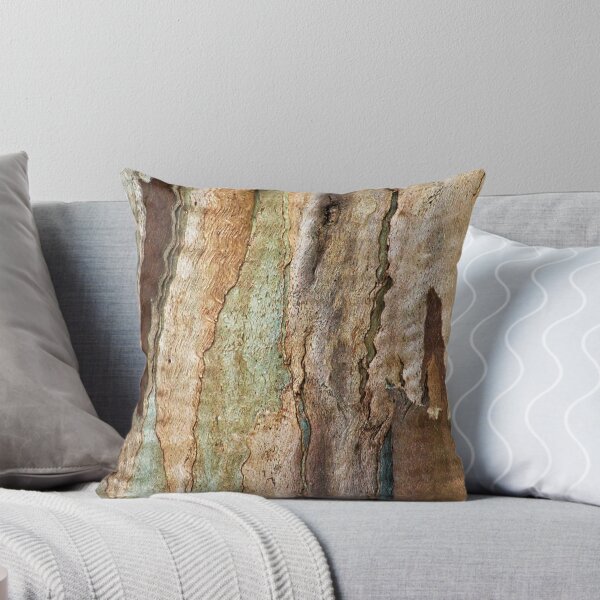 Eucalyptus Tree Bark and Wood Abstract Natural Texture 36 Throw Pillow