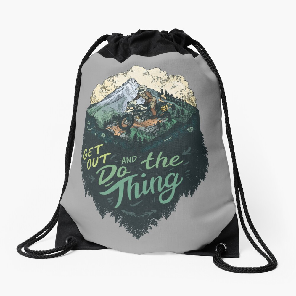 Get Out and Do the Thing ADV Rider Drawstring Bag