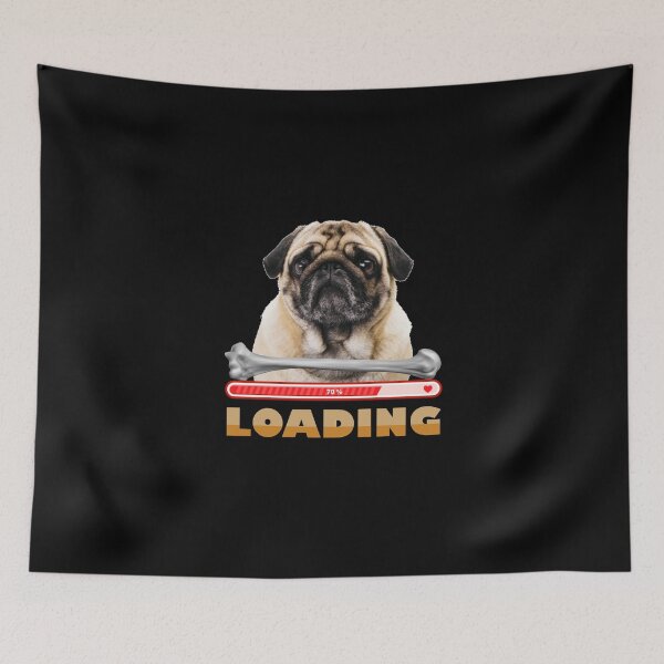 Item preview, Pug Is Waiting In Front Of A Bone Loading designed and sold by DELMEO.