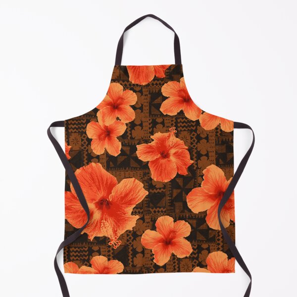 Item preview, Kalalau Tapa Hawaiian Hibiscus Vintage Aloha Print - Orange & Brown designed and sold by DriveIndustries.