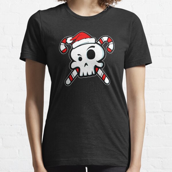Cute Santa Skull and Cross Bone Candy Canes Essential T-Shirt