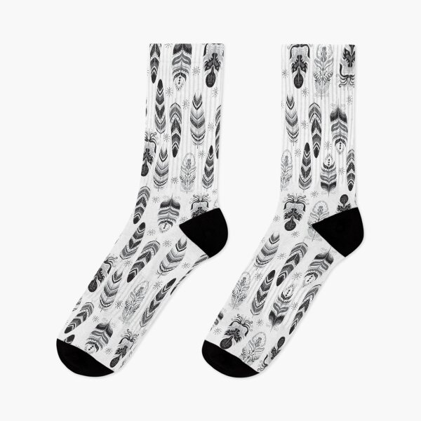 Item preview, Bohemian Feather Pattern Black and White designed and sold by AdventureTee.