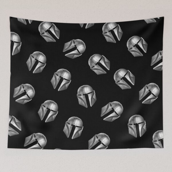 Item preview, Black and White Bounty Hunter Helmet Pattern designed and sold by orionlodubyal.