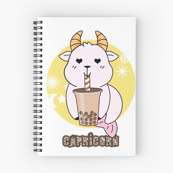 Item preview, Capricorn Chibi   Drinking bubble tea Zodiac Art designed and sold by eucagarland.