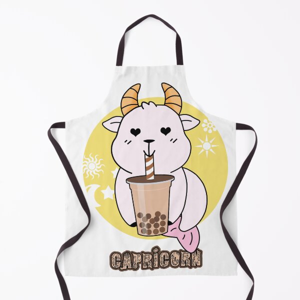 Item preview, Capricorn Chibi Drinking bubble tea Zodiac Art designed and sold by eucagarland.