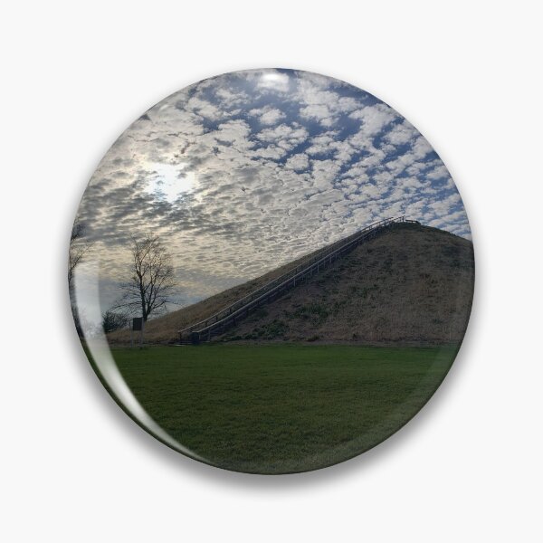 Item preview, Miamisburg Mound and a beautiful sky full of fluffy clouds designed and sold by Sarah Denny.