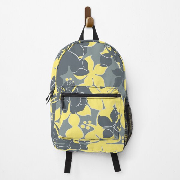 Item preview, Hanalei Hawaiian Floral Camo Aloha Shirt Print - Gray and Yellow designed and sold by DriveIndustries.