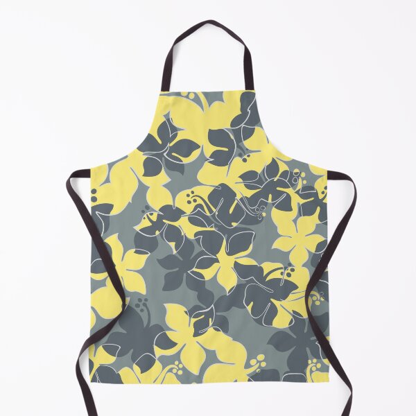 Item preview, Hanalei Hawaiian Floral Camo Aloha Shirt Print - Gray and Yellow designed and sold by DriveIndustries.