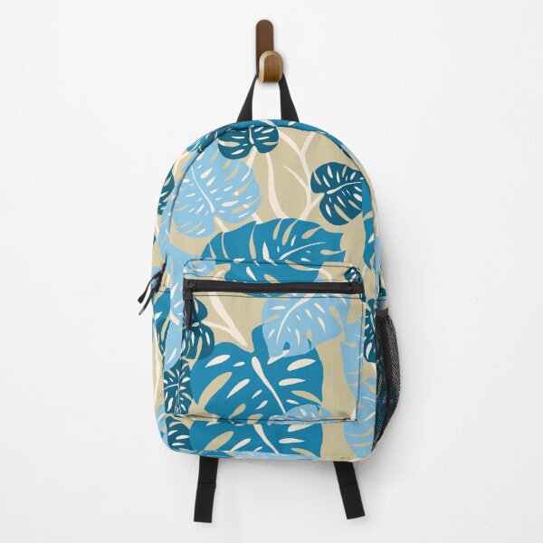 Item preview, Cliff Hanger Hawaiian Monstera Leaf - Denim blues and tan designed and sold by DriveIndustries.