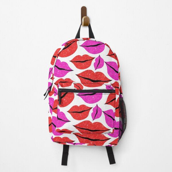 3D Big Mouth Pink Glitter Lip Backpack