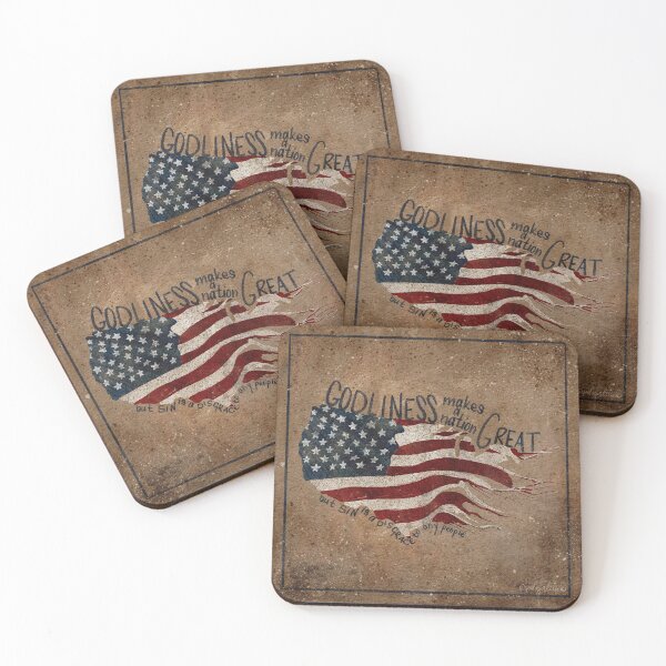 Item preview, Godliness Makes a Nation Great - Ragged Flag/Nation designed and sold by HeartBeams.