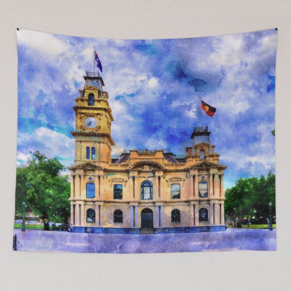 Item preview, Historic Town Hall Bendigo Watercolor designed and sold by Steven Jodoin.