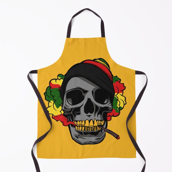 Item preview, Gray Skull Smoking Marijuana With Rastafarian Colored Smoke designed and sold by GanjaGrip.