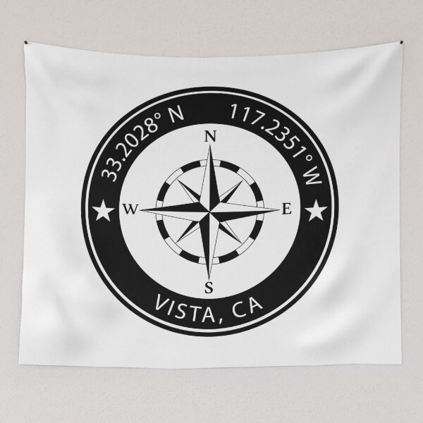 Item preview, Vista, California Geographical Coordinates designed and sold by TeeOhGraphics.