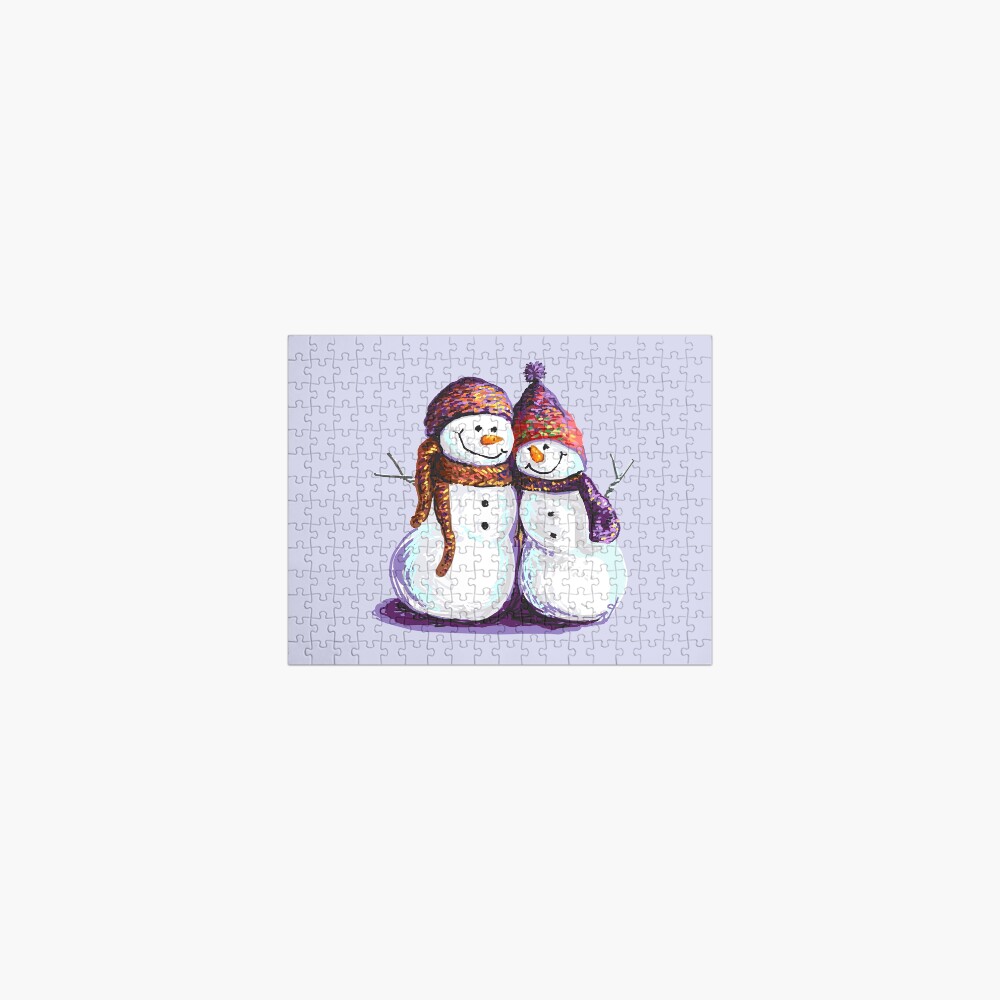 Happy Snowman Snuggles Jigsaw Puzzle