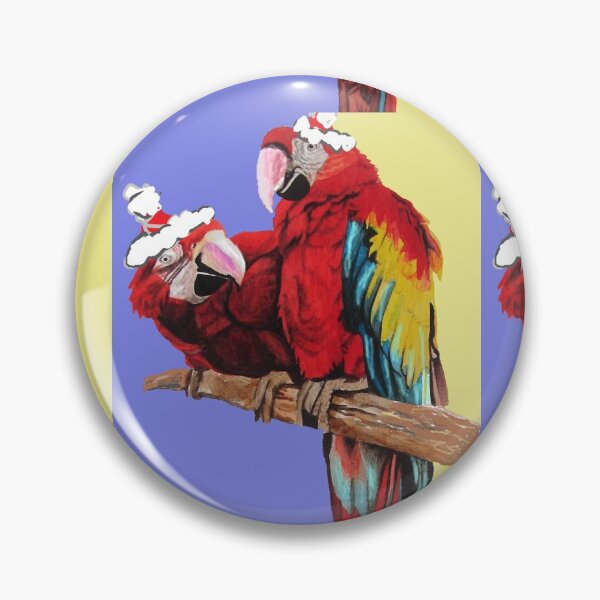 Item preview, Christmas Macaw - Here Comes Santa Macaws! - on Purple and Yellow designed and sold by Sarah  Rajkotwala.