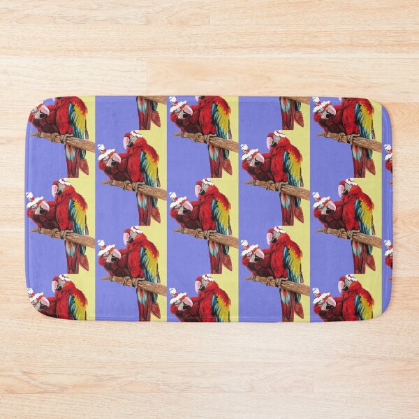 Item preview, Christmas Macaw - Here Comes Santa Macaws! - on Purple and Yellow designed and sold by Sarah  Rajkotwala.