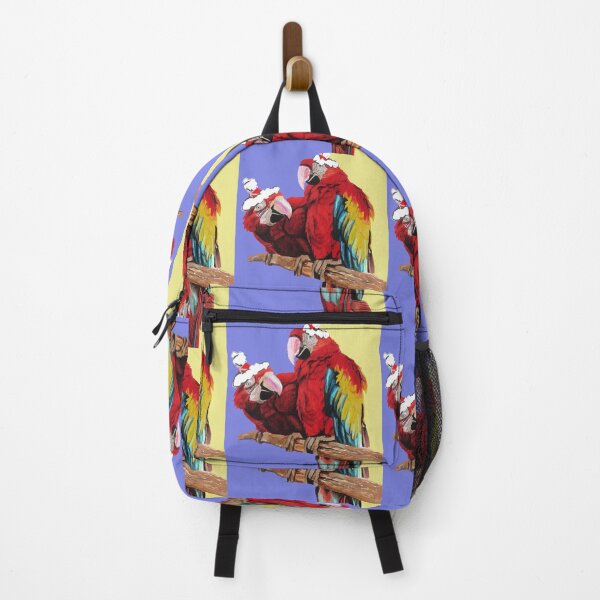 Item preview, Christmas Macaw - Here Comes Santa Macaws! - on Purple and Yellow designed and sold by Sarah Rajkotwala.