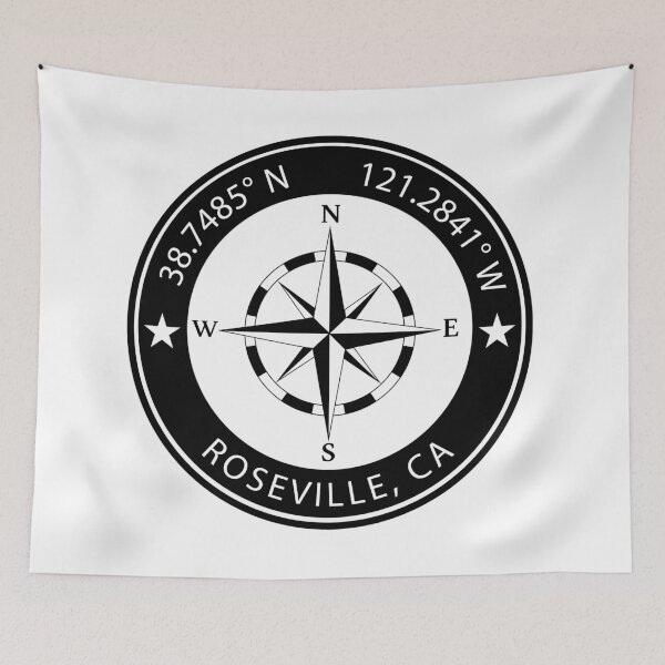 Item preview, Roseville, California Geographical Coordinates designed and sold by TeeOhGraphics.