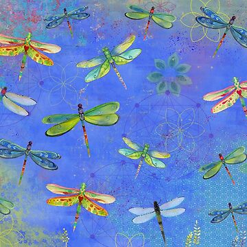 Artwork thumbnail, Dragonfly Boho Watercolor by Sue Zipkin