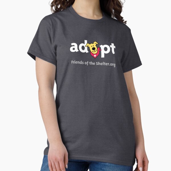 Item preview, adopt (light text on dark items) designed and sold by Friends of the Shelter.