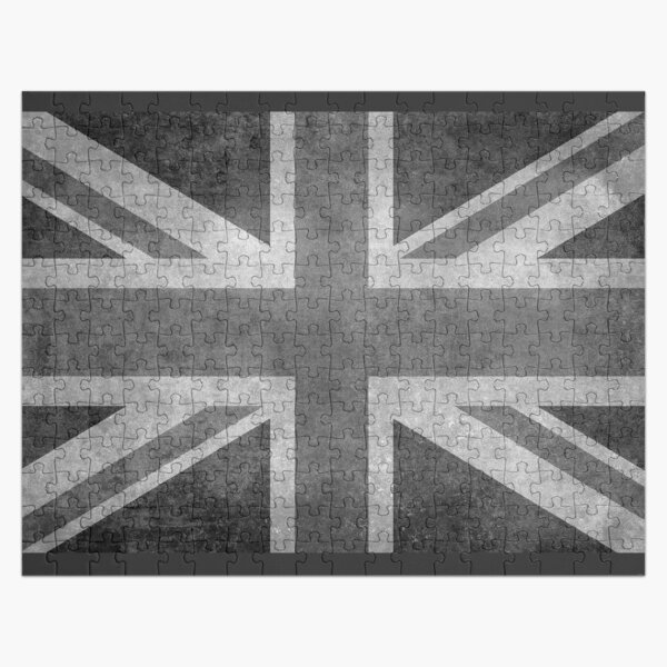 Union Jack Vintage 3:5 Version in grayscale Jigsaw Puzzle