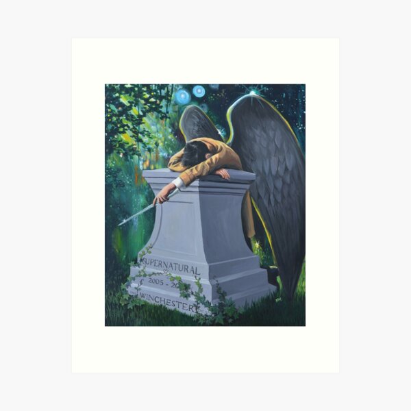 Castiel as the Angel of Grief Art Print