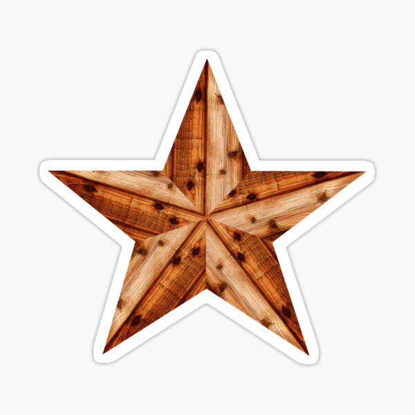 Wooden Star Sticker