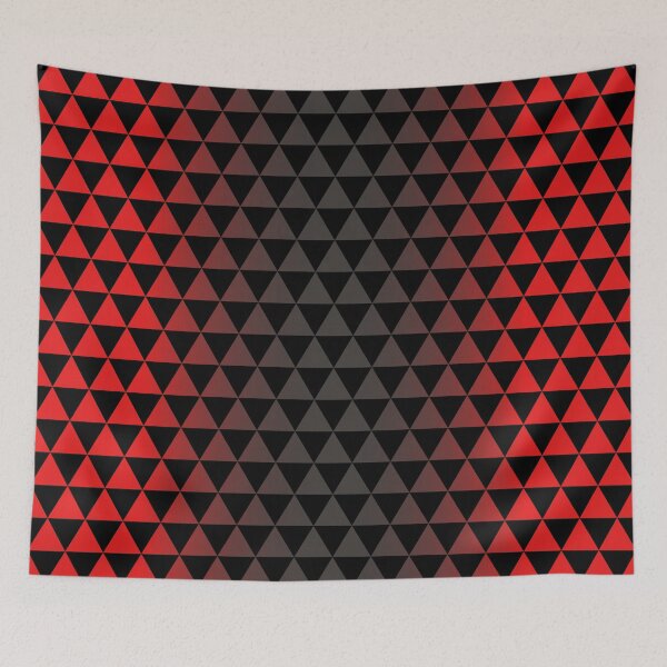 Item preview, Japanese Uroko Geometric Triangle Pattern red, grey and black designed and sold by FuugoShop.