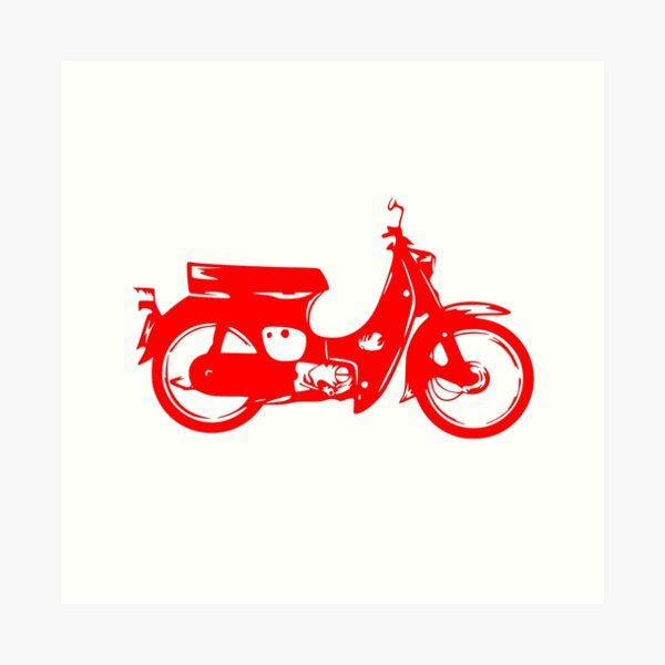 Super Cub 50 Rapid & Nifty Honda Moped Red Art Print