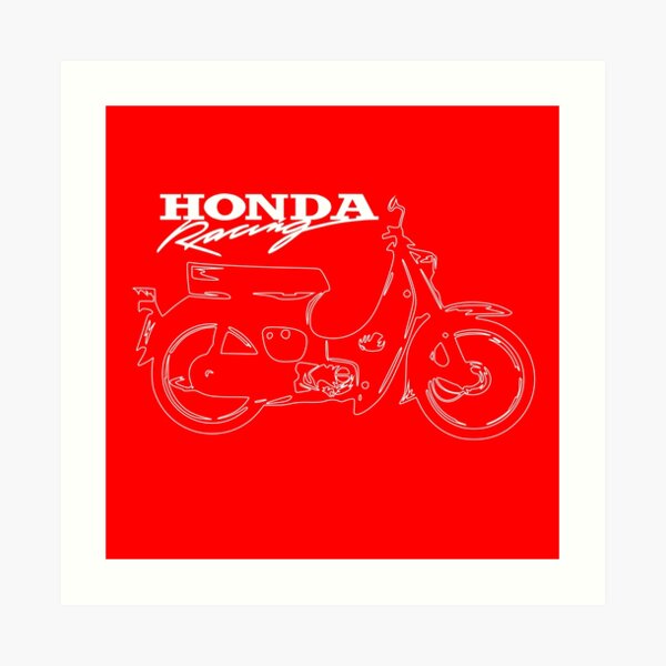 Super Cub 50 Rapid & Nifty Honda Moped Racing Red Art Print
