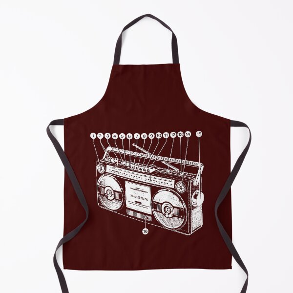 Item preview, 1980's Boom Box Diagram Artwork designed and sold by MakiMak.