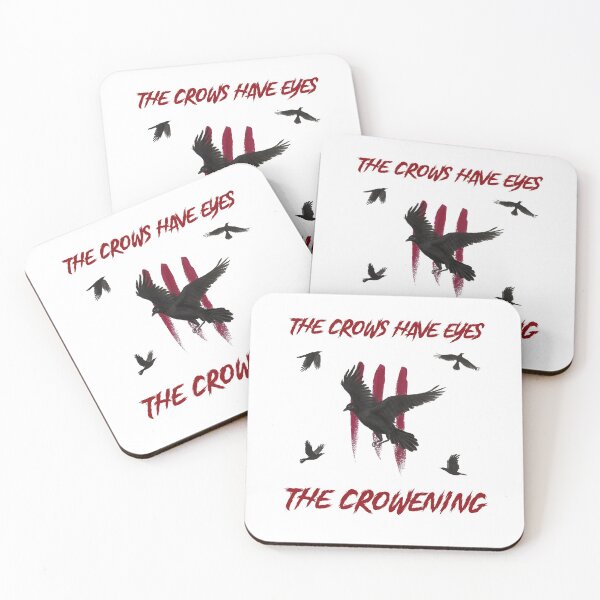 Item preview, Schitts Creek, The Crows Have Eyes 3: The Crowening - Flock of Birds and Red Text, Moira Rose Movie Poster - Acrylic Painting designed and sold by linbirds.