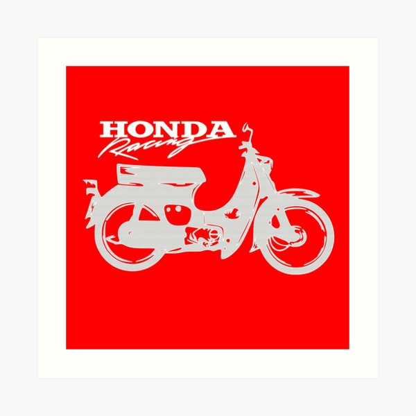 Super Cub 50 Rapid & Nifty Honda Moped Racing Silver Art Print