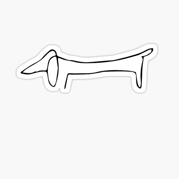 Picasso Dackel Klumpenlinienzeichnung Sticker