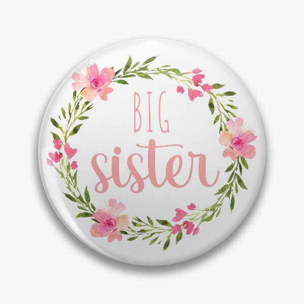 Item preview, Big Sister T-Shirt - Toddler Pink Water Color Flower Wreath Shirt designed and sold by StickerArtwork.