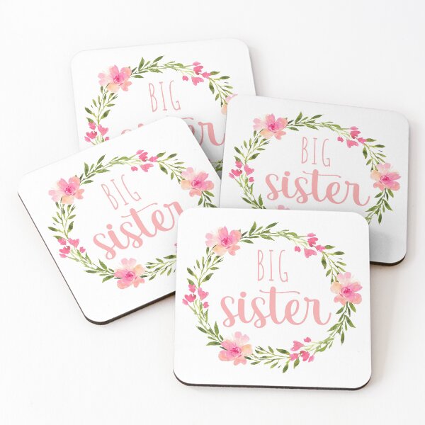 Item preview, Big Sister T-Shirt - Toddler Pink Water Color Flower Wreath Shirt designed and sold by StickerArtwork.