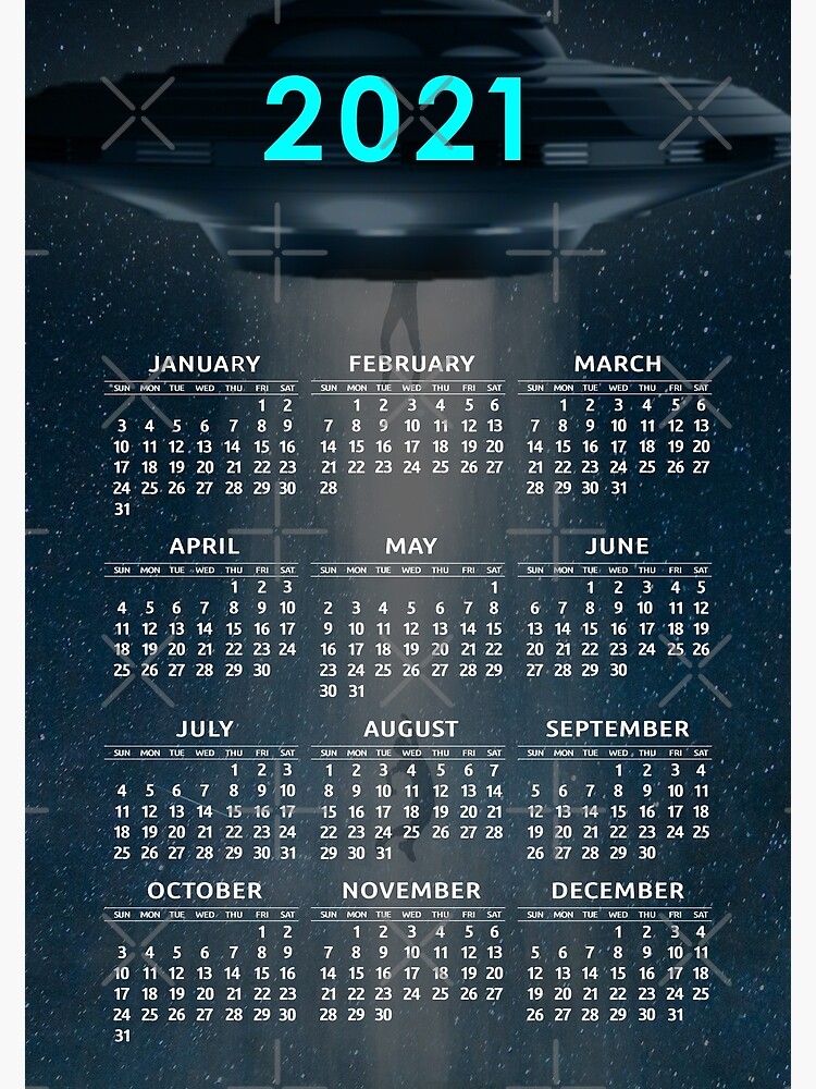 "2021 Calendar - UFO and Aliens Theme" Photographic Print by Tromboo