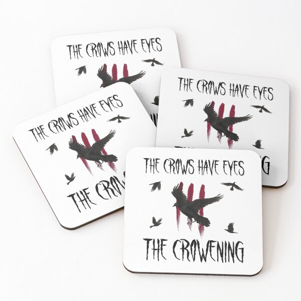 Item preview, Schitts Creek, The Crows Have Eyes 3: The Crowening - Flock of Birds and Black Text, Moira Rose Movie Poster - Acrylic Painting designed and sold by linbirds.