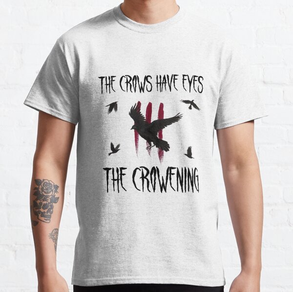 Schitts Creek, The Crows Have Eyes 3: The Crowening - Flock of Birds and Black Text, Moira Rose Movie Poster - Acrylic Painting Classic T-Shirt