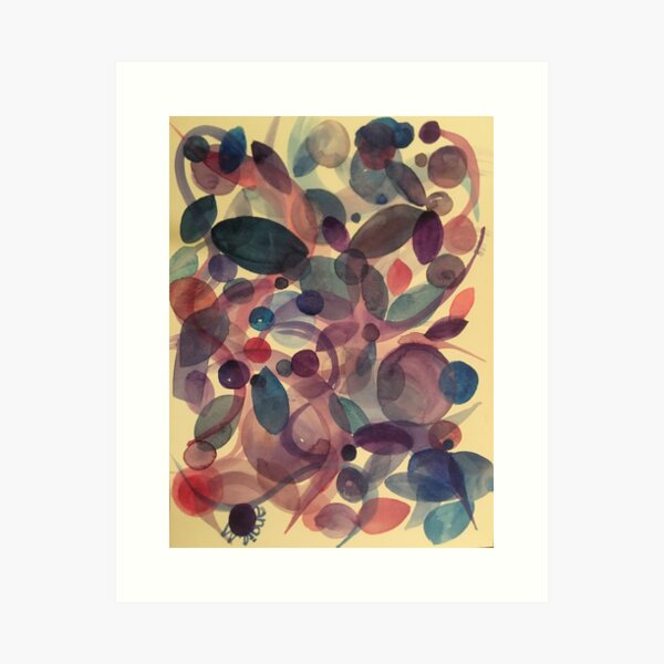 geometric watercolor abstract design Art Print