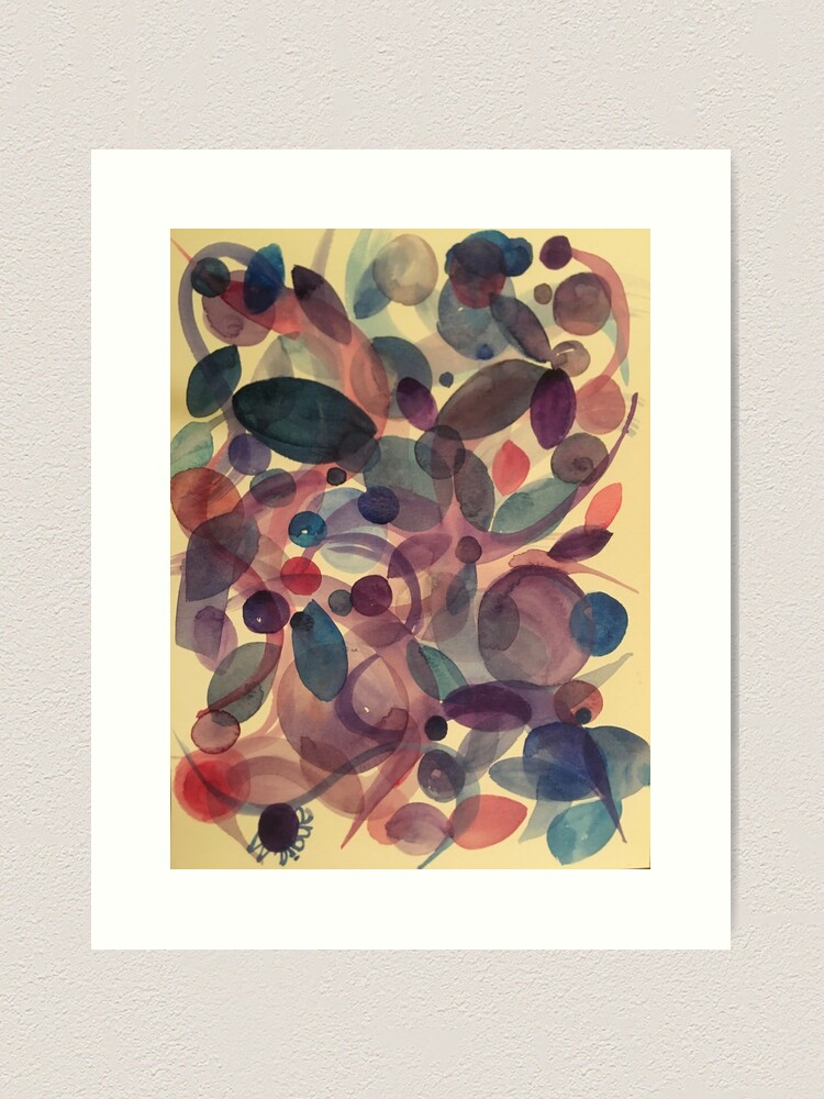 Thumbnail 1 of 3, Art Print, geometric watercolor abstract design designed and sold by rb-angiempaints.