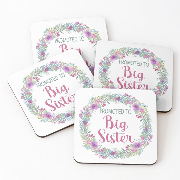 Item preview, Promoted To Big Sister T-Shirt - Toddler Pink Water Color Flower Wreath Shirt designed and sold by StickerArtwork.