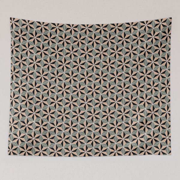 Item preview, Black, Gray and Brown Asanoha Traditional Japanese Pattern designed and sold by Heedee Design.