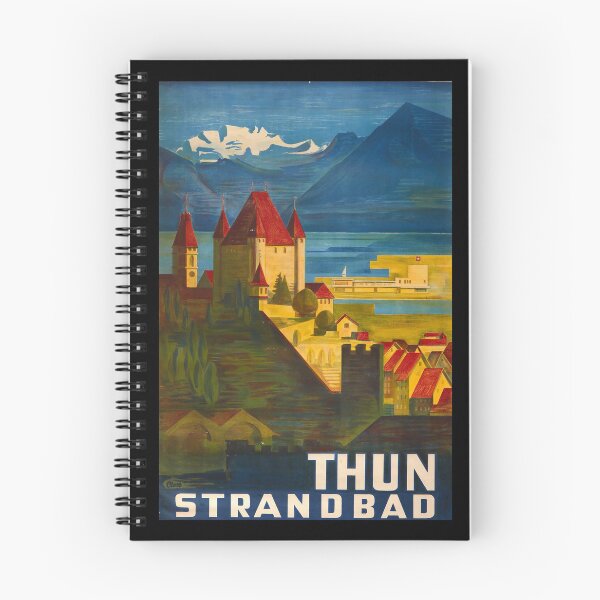 Artikelvorschau, retro classic Strandbad Thun poster entworfen und verkauft von CorasPosters.