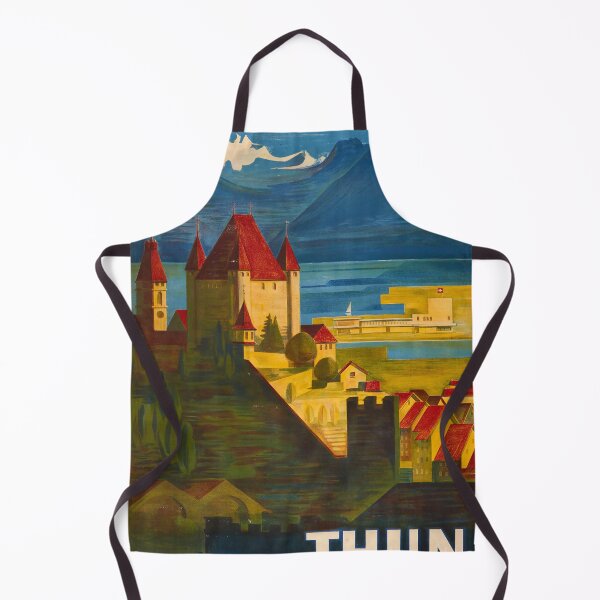 Item preview, retro classic Strandbad Thun poster designed and sold by CorasPosters.