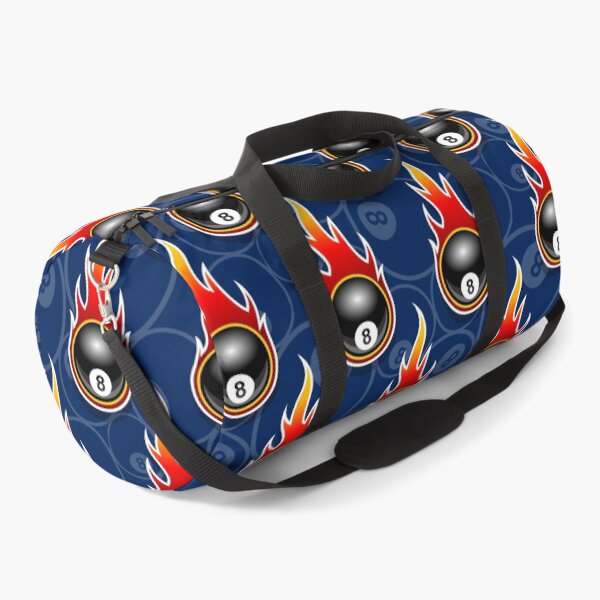 Item preview, Billiards Black 8 Ball 8-Ball Pocket Pool Snooker Flaming Fire Falling Hot Rod Flames Dark Blue designed and sold by Draculaura2009.