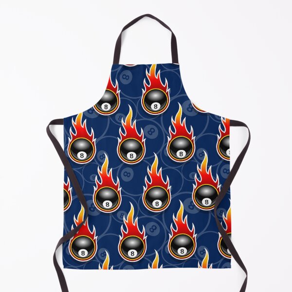 Item preview, Billiards Black 8 Ball 8-Ball Pocket Pool Snooker Flaming Fire Falling Hot Rod Flames Dark Blue designed and sold by Draculaura2009.