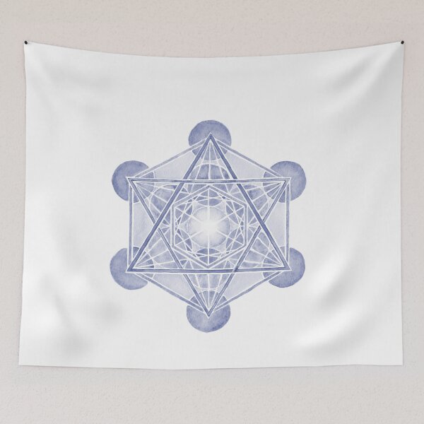 Item preview, Acuarela geometría sagrada del cubo de Metatrón. Azul designed and sold by maruwatercolor.