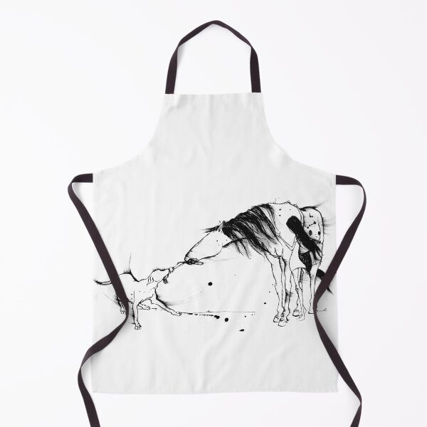 Item preview, Cross Species Crazy - drawing of horse and dog playing designed and sold by Running Duck Studio.